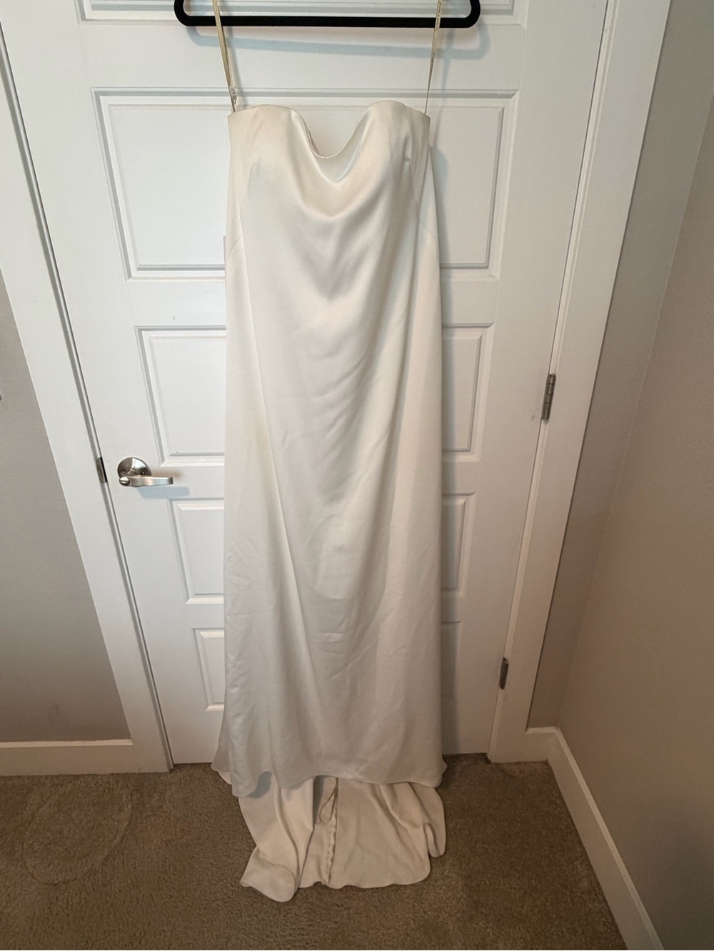 Jenny Yoo Celeste Strapless White Satin Dress